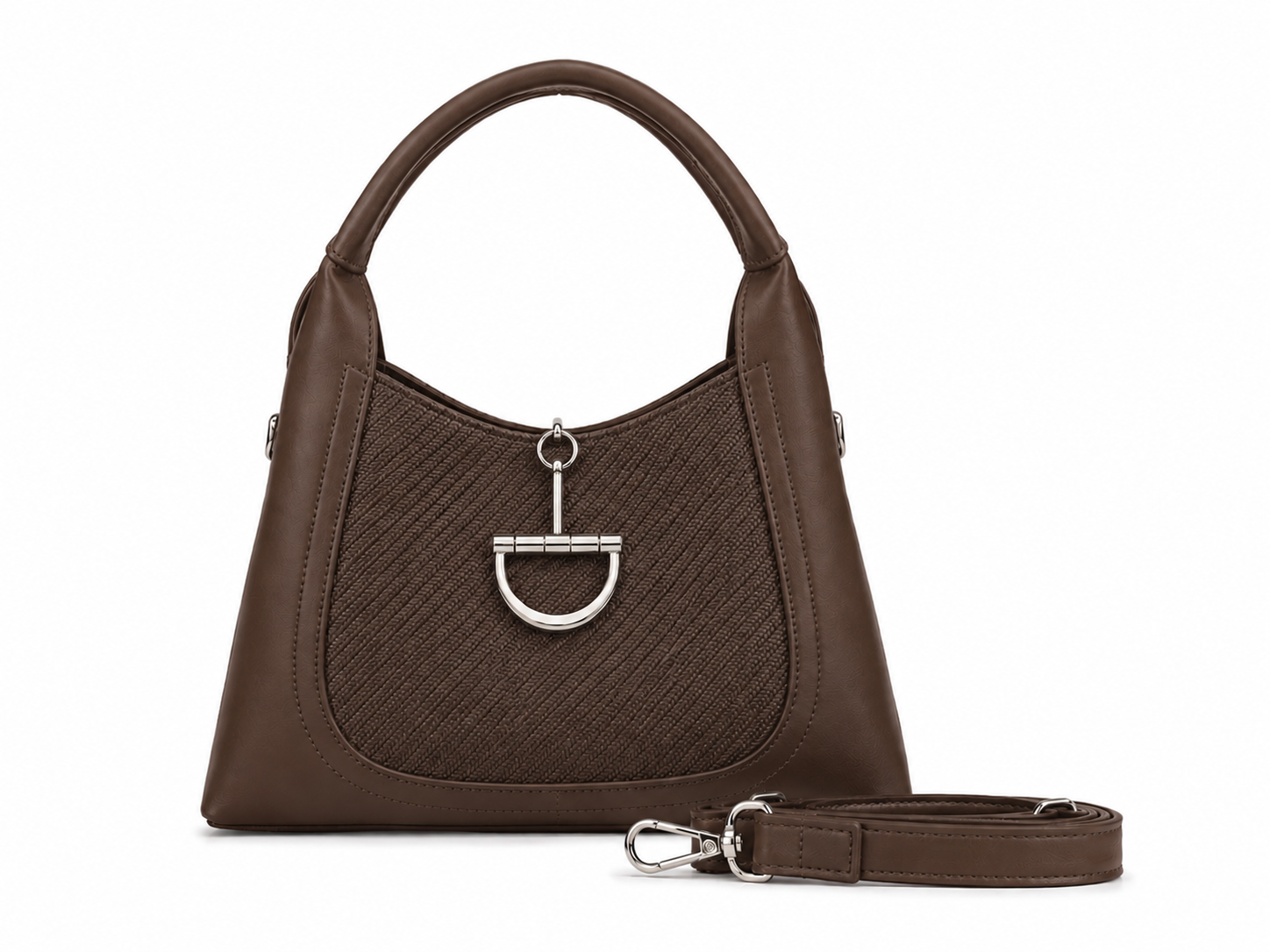 sac à main pour femme hobo cuir tressé marron chocolat Maroc
